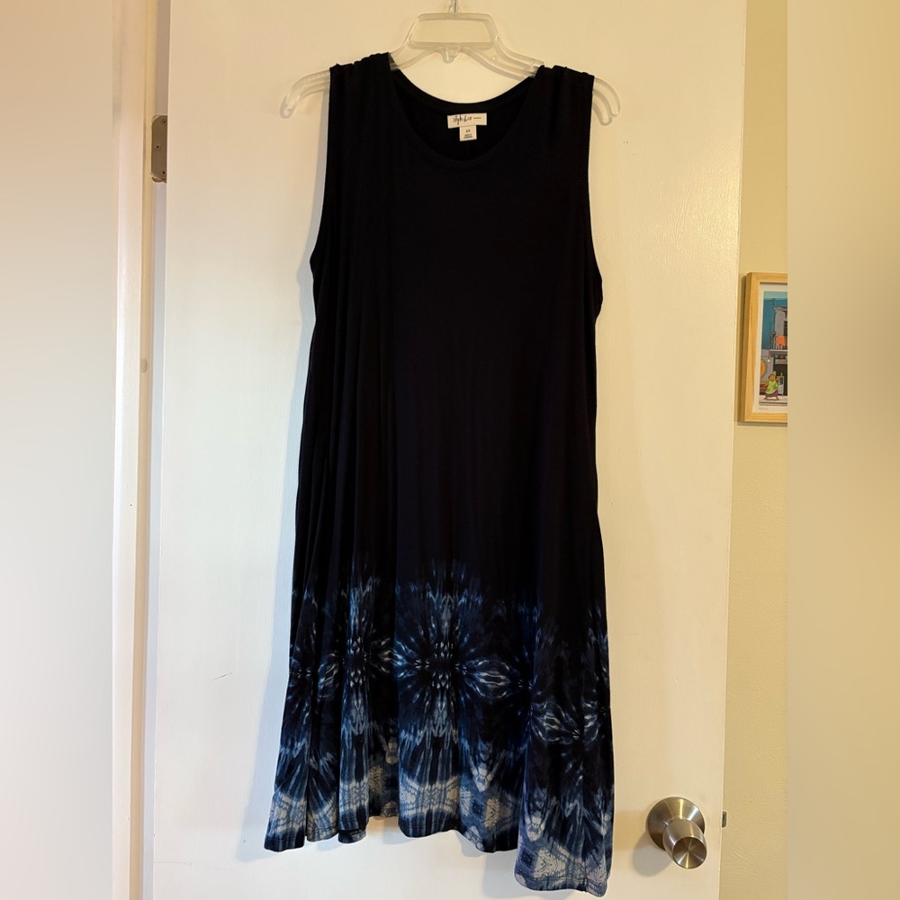 Style & Co. Black Tie Dye Sleeveless Dress